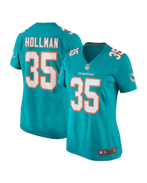 Ka’Dar Hollman 35 Miami Dolphins Women Home Game Jersey – Aqua