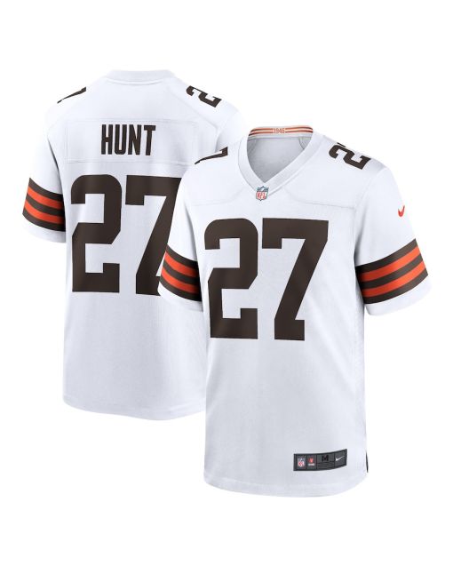 Kareem Hunt 27 Cleveland Browns Game Men Jersey – White