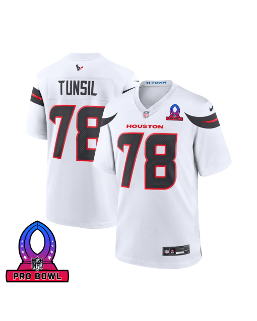 Laremy Tunsil 78 Houston Texans 2025 Pro Bowl Patch Game Men Jersey – White