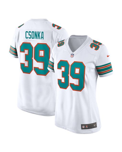 Larry Csonka 39 Miami Dolphins Women Retired Jersey – White