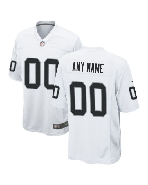 Las Vegas Raiders Men Custom Game Jersey – White