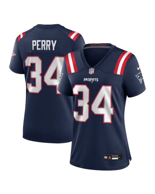 Mark Perry 34 New England Patriots Women’s Team Game Jersey – Navy