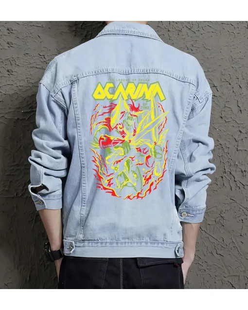 Men's Rg147 Denim Jacket - Gift for Him - Stylish Outerwear for Christmas - Trendy Fashion Piece - Light Blue - Main View