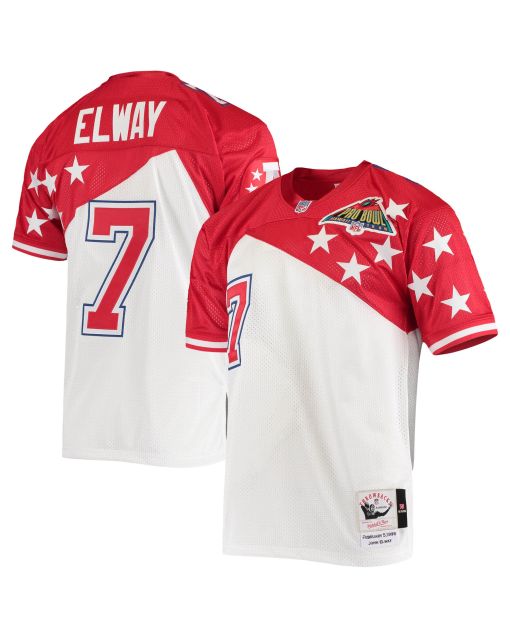 Men’s AFC John Elway Mitchell & Ness White/Red 1995 Pro Bowl Jersey