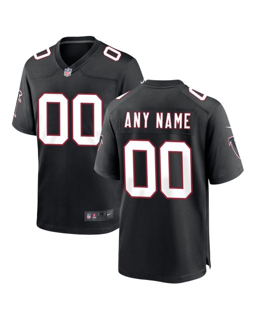 Men’s Atlanta Falcons Black Throwback Custom Game Jersey