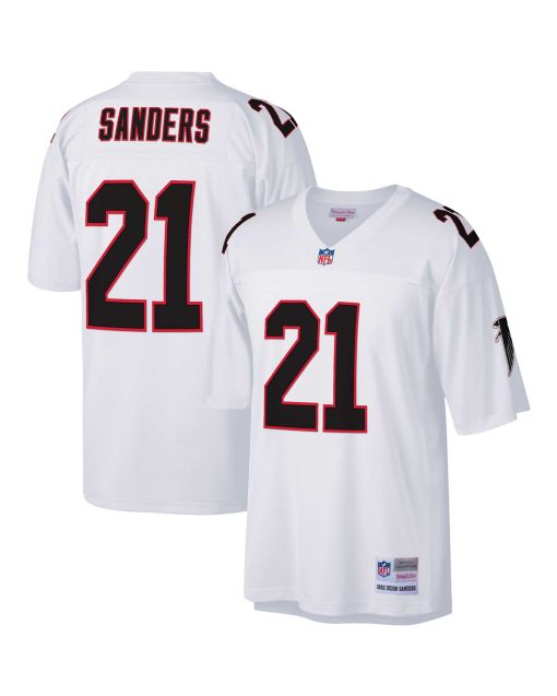 Men’s Atlanta Falcons Deion Sanders Mitchell & Ness White Big & Tall 1992 Retired Player Jersey
