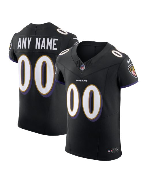 Men’s Baltimore Ravens Black Vapor F.U.S.E. Elite Custom Jersey