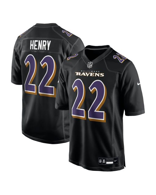 Men’s Baltimore Ravens Derrick Henry Carbon Black Fashion Jersey