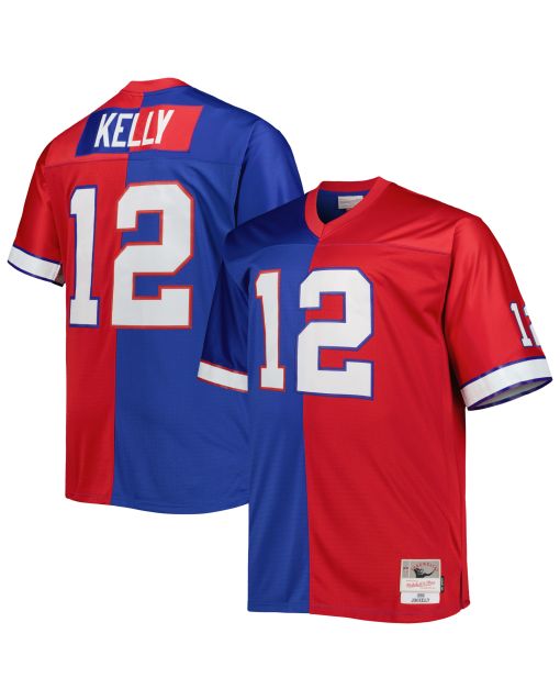 Men’s Buffalo Bills Jim Kelly Mitchell & Ness Royal/Red Big & Tall Split Legacy Retired Player Jersey