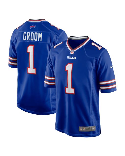 Men’s Buffalo Bills Number 1 Groom Royal Game Jersey