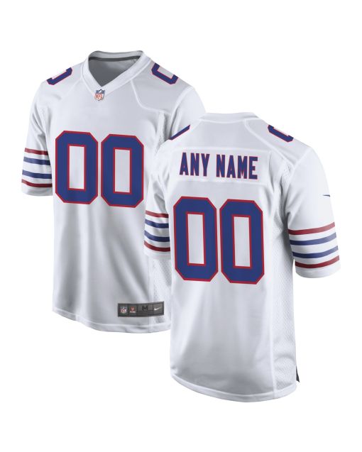 Men’s Buffalo Bills White Alternate Custom Game Jersey