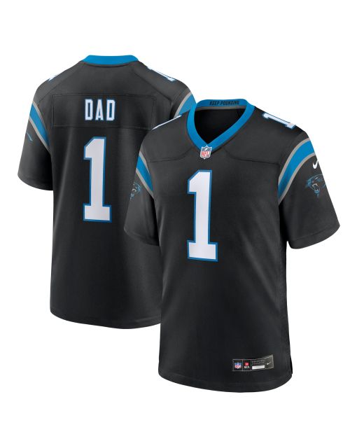 Men’s Carolina Panthers Number 1 Dad Black Game Jersey