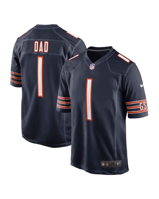Men’s Chicago Bears Number 1 Dad Navy Game Jersey