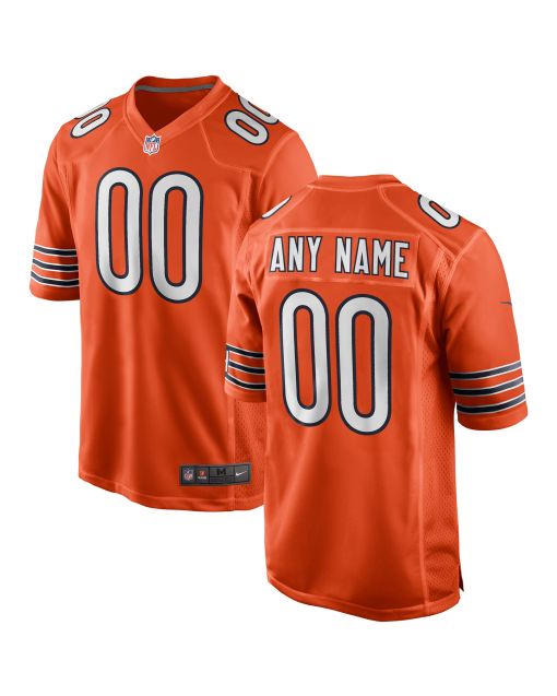Men’s Chicago Bears Orange Alternate Custom Game Jersey