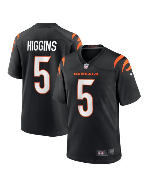 Men’s Cincinnati Bengals Tee Higgins Black Game Player Jersey