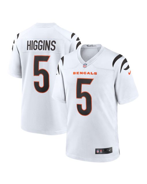 Men’s Cincinnati Bengals Tee Higgins White Game Jersey