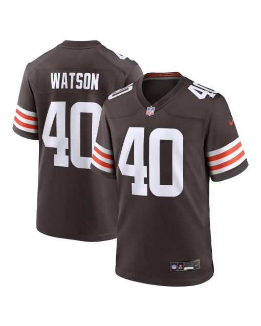 Men’s Cleveland Browns Nathaniel Watson Brown Team Game Jersey