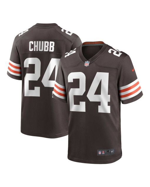 Men’s Cleveland Browns Nick Chubb Brown Game Jersey