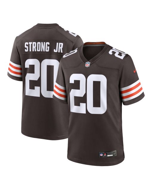 Men’s Cleveland Browns Pierre Strong Jr. Brown Team Game Jersey
