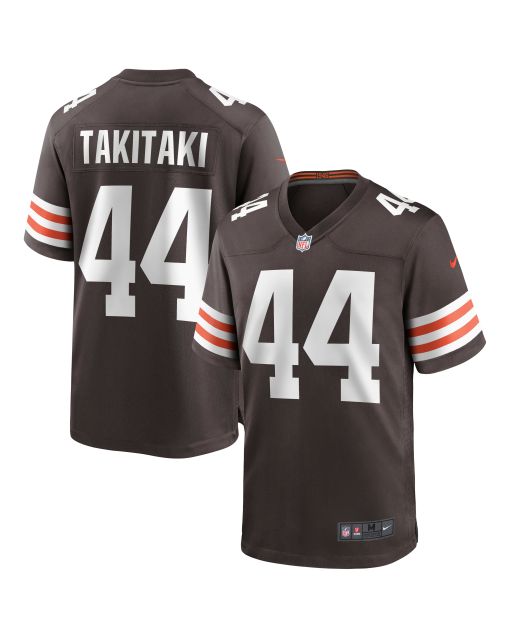 Men’s Cleveland Browns Sione Takitaki Brown Game Jersey