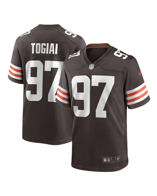 Men’s Cleveland Browns Tommy Togiai Brown Game Jersey