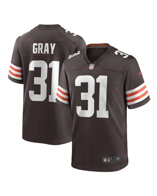 Men’s Cleveland Browns Vincent Gray Brown Team Game Jersey