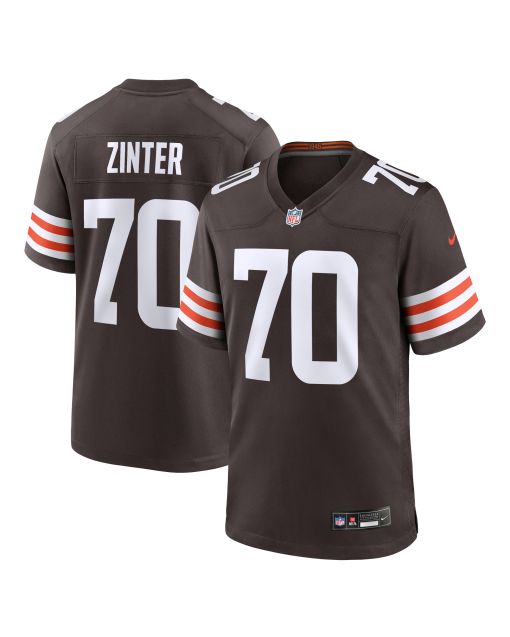 Men’s Cleveland Browns Zak Zinter Brown Team Game Jersey