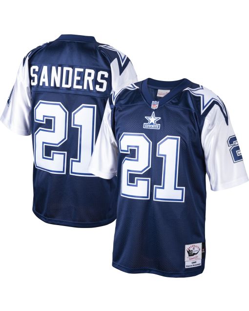Men’s Dallas Cowboys 1995 Deion Sanders Mitchell & Ness Navy Throwback Retired Player Jersey