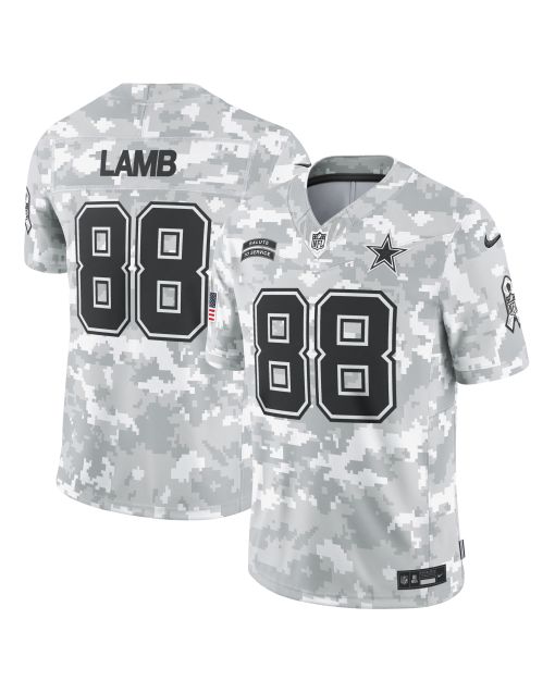 Men’s Dallas Cowboys CeeDee Lamb Arctic Camo 2024 Salute to Service Limited Jersey