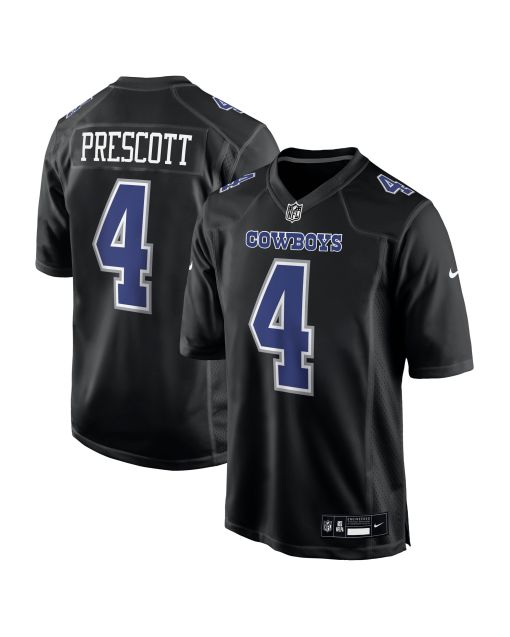 Men’s Dallas Cowboys Dak Prescott Carbon Black Fashion Game Jersey