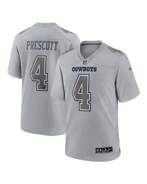 Men’s Dallas Cowboys Dak Prescott Gray Atmosphere Fashion Game Jersey