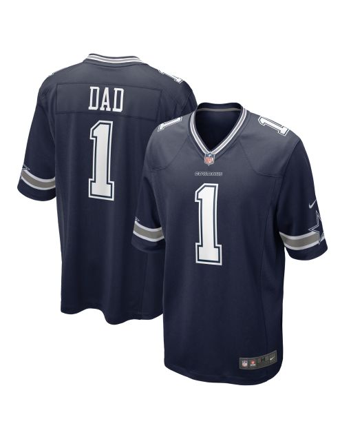 Men’s Dallas Cowboys Number 1 Dad Navy Game Jersey