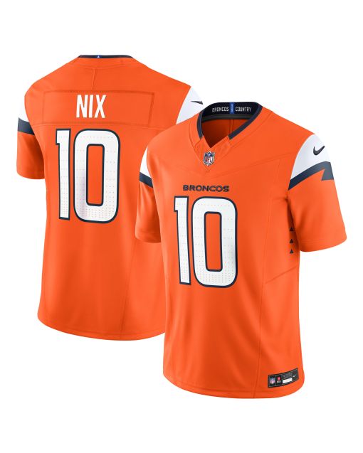 Men’s Denver Broncos Bo Nix Orange Vapor F.U.S.E. Limited Jersey
