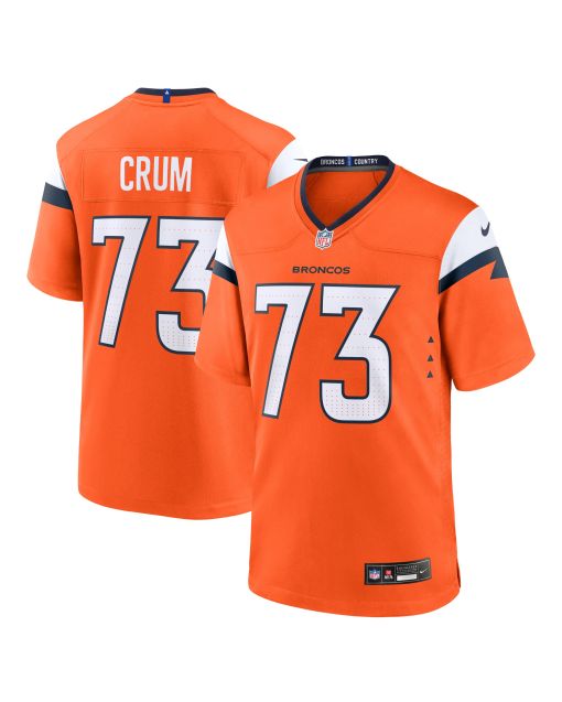 Men’s Denver Broncos Frank Crum Orange Team Game Jersey