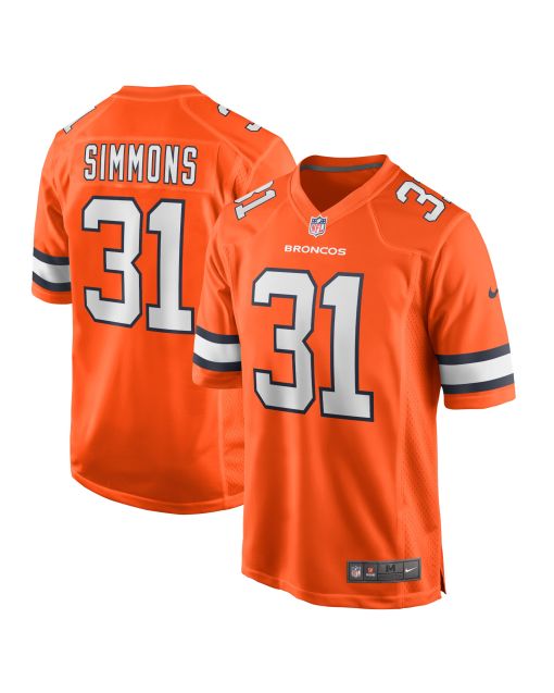 Men’s Denver Broncos Justin Simmons Orange Alternate Game Jersey
