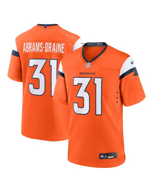 Men’s Denver Broncos Kris Abrams-Draine Orange Team Game Jersey