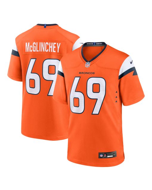 Men’s Denver Broncos Mike McGlinchey Orange Team Game Jersey