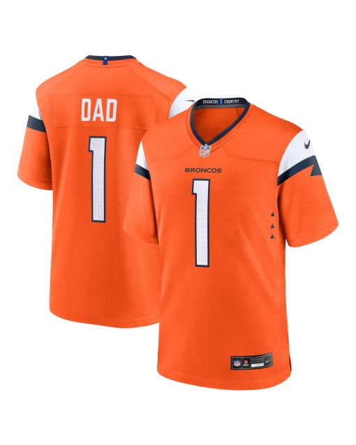 Men’s Denver Broncos Orange #1 Dad Game Jersey
