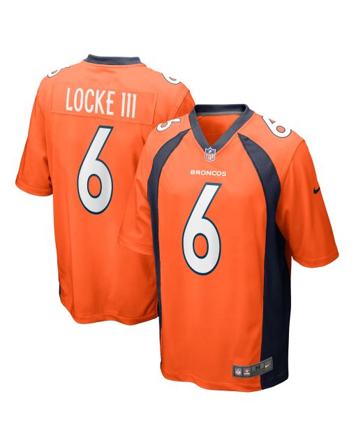 Men’s Denver Broncos P.J. Locke Orange Game Player Jersey