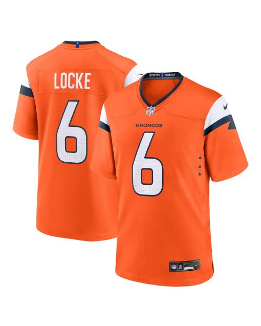 Men’s Denver Broncos P.J. Locke Orange Team Game Jersey