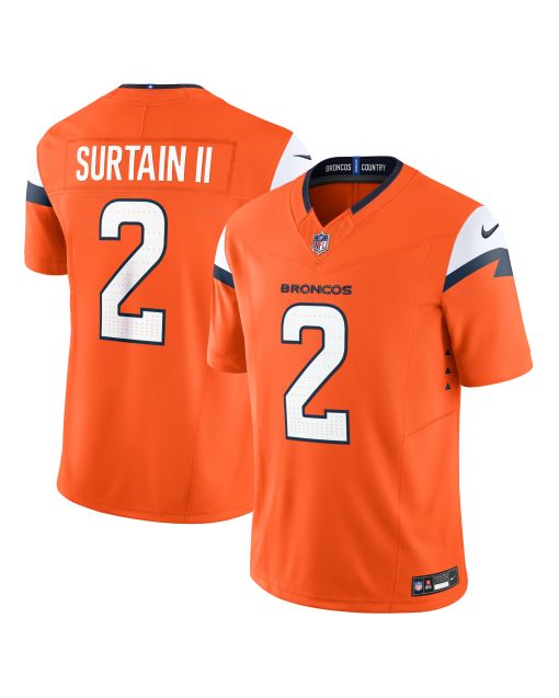 Men’s Denver Broncos Patrick Surtain II Orange Mile High Collection Vapor F.U.S.E. Limited Jersey