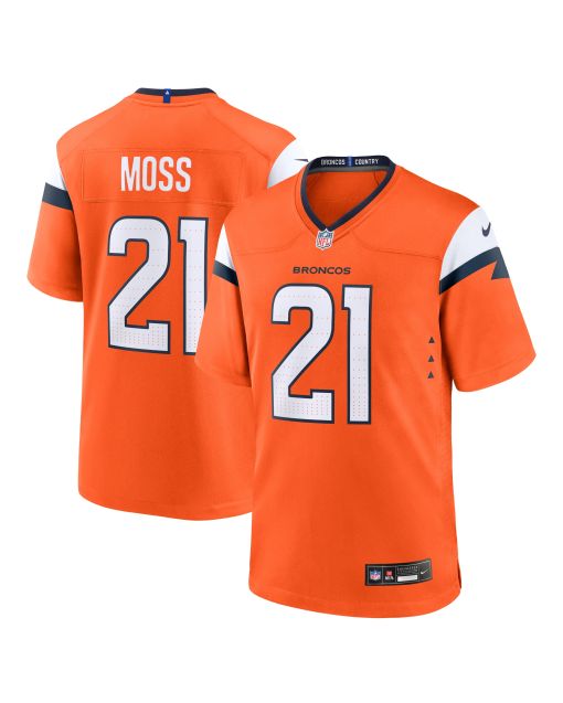 Men’s Denver Broncos Riley Moss Orange Team Game Jersey