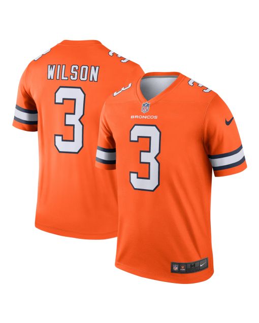 Men’s Denver Broncos Russell Wilson Orange Alternate Legend Player Performance Top