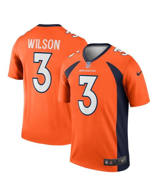 Men’s Denver Broncos Russell Wilson Orange Team Legend Player Performance Top