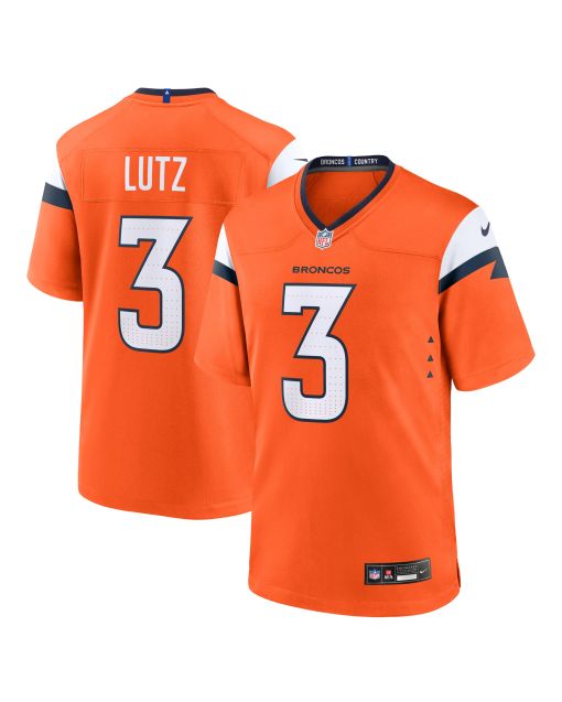Men’s Denver Broncos Wil Lutz Orange Team Game Jersey