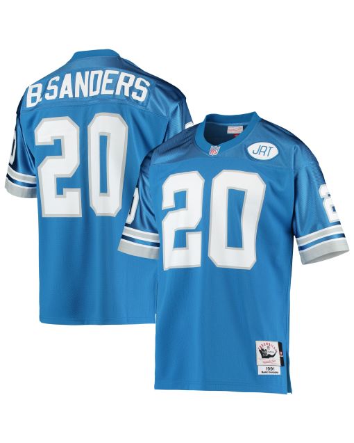Men’s Detroit Lions 1991 Barry Sanders Mitchell & Ness Blue Throwback Retired Player Jersey