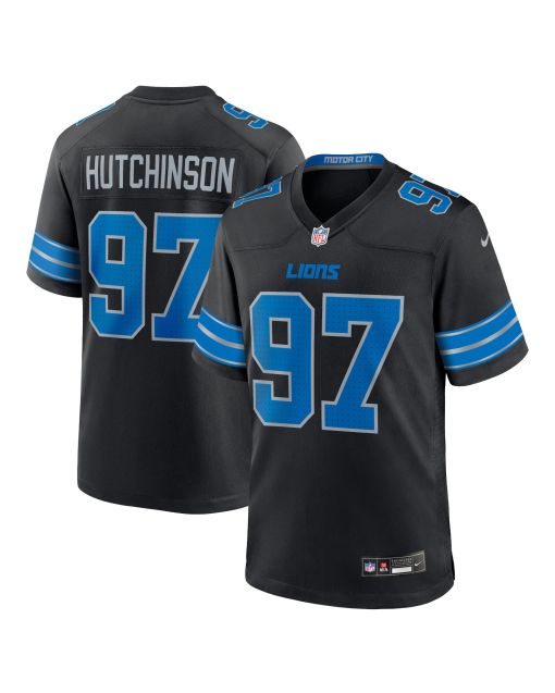 Men’s Detroit Lions Aidan Hutchinson Black 2nd Alternate Game Jersey