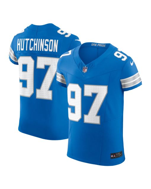 Men’s Detroit Lions Aidan Hutchinson Blue Vapor F.U.S.E. Elite Jersey