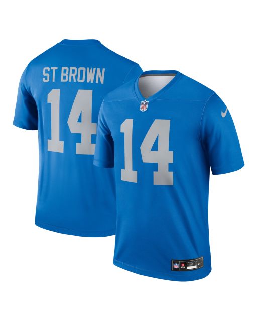 Men’s Detroit Lions Amon-Ra St. Brown Blue Alternate Legend Player Performance Top