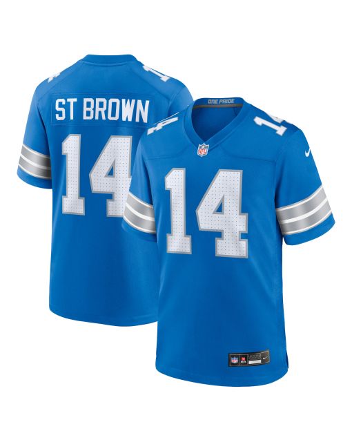 Men’s Detroit Lions Amon-Ra St. Brown Blue Game Jersey